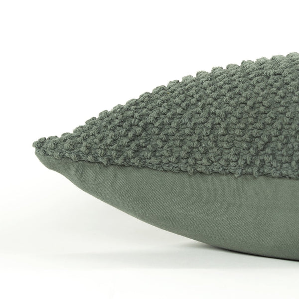 Olive Green Nubby Textured Modern Throw Pillow