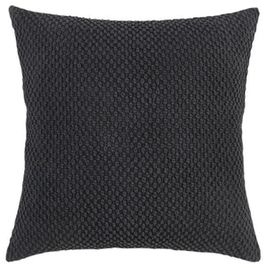 Black Nubby Textured Modern Throw Pillow