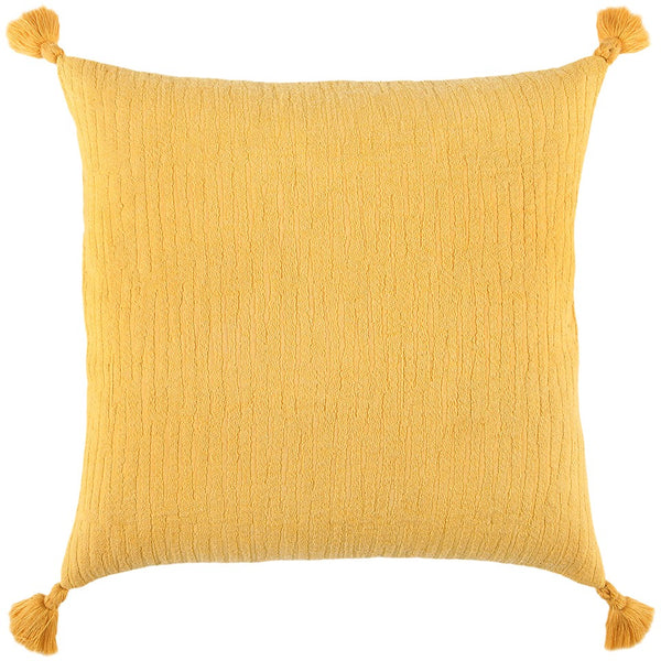 Gold Solid Tonal Abstract Stripe Throw Pillow