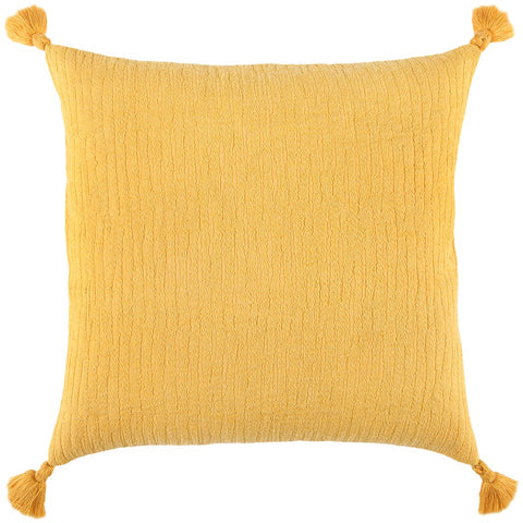 Gold Solid Tonal Abstract Stripe Throw Pillow