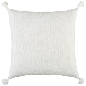 White Solid Tonal Abstract Stripe Throw Pillow