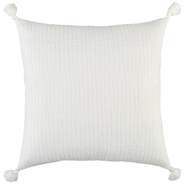 White Solid Tonal Abstract Stripe Throw Pillow