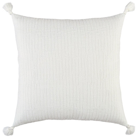 White Solid Tonal Abstract Stripe Throw Pillow