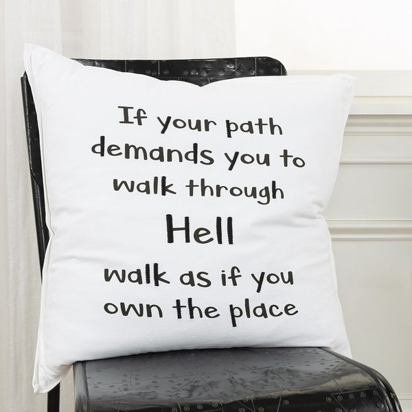 Black White Own The Place Decorative Throw Pillow