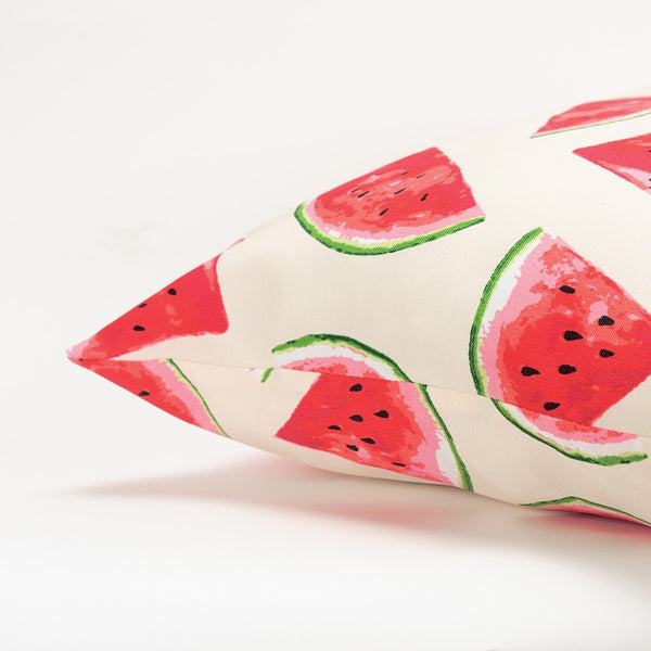 Red Beige Watermelon Indoor Outdoor Throw Pillow