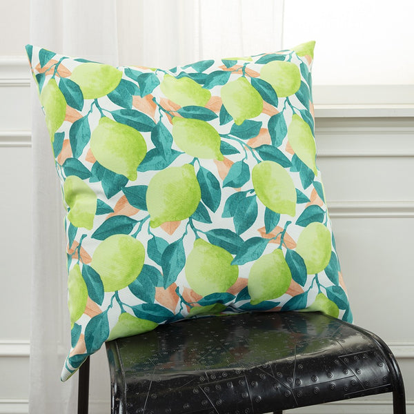 Green Lemon Tree Indoor Outdoor Throw Pillow