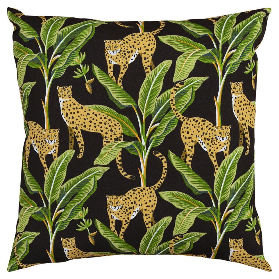 Black Wild Animal Indoor Outdoor Throw Pillow