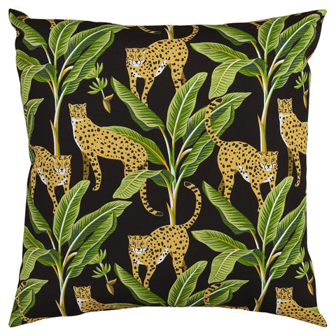 Black Wild Animal Indoor Outdoor Throw Pillow