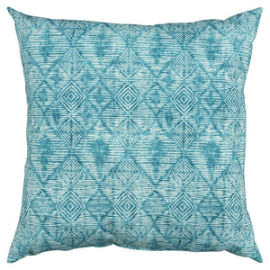 Teal Nested Diamonds Indoor Outdoor Throw Pillow