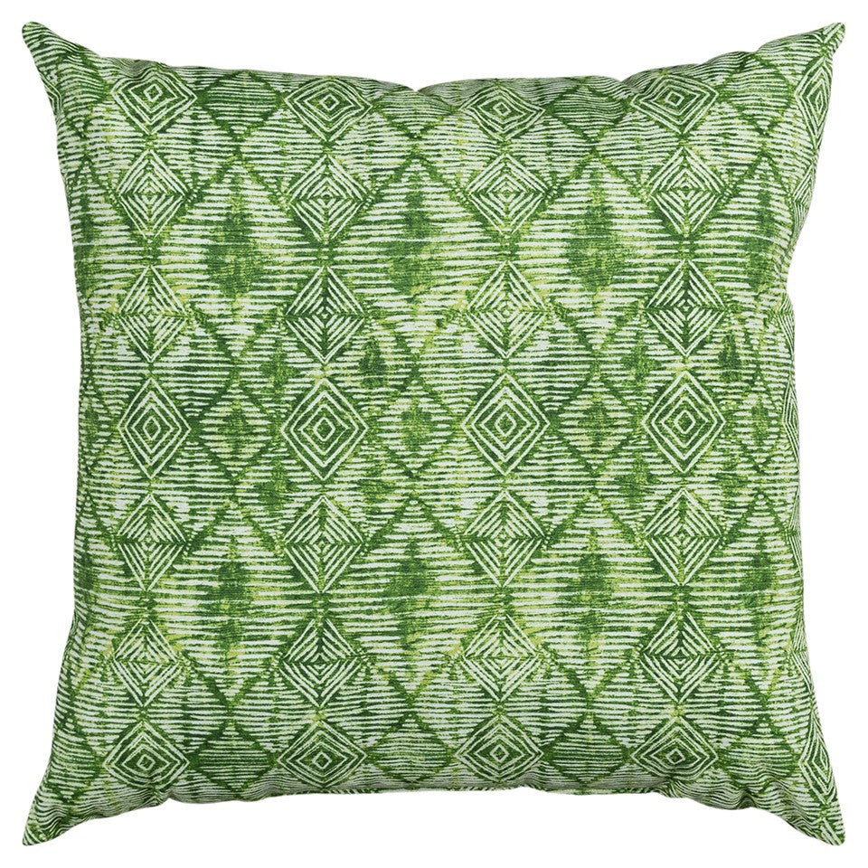 Green Nested Diamonds Indoor Outdoor Throw Pillow