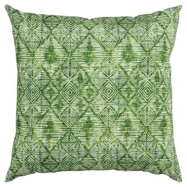 Green Nested Diamonds Indoor Outdoor Throw Pillow