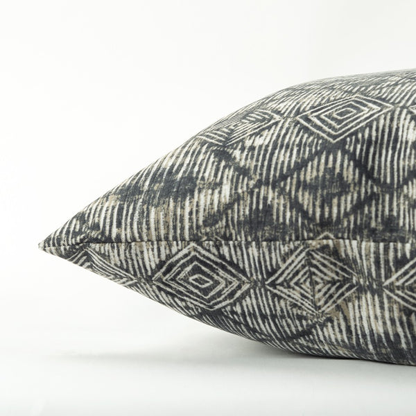 Gray Nested Diamonds Indoor Outdoor Throw Pillow