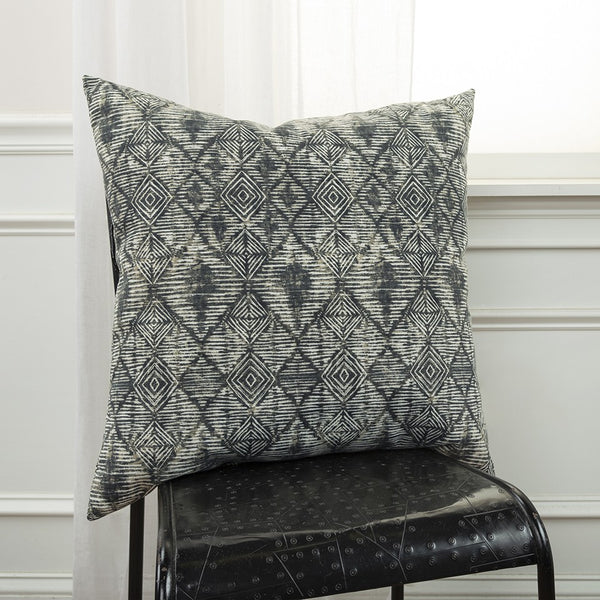 Gray Nested Diamonds Indoor Outdoor Throw Pillow