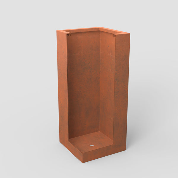 Mod Earthy Rust Color Tall Metal Planter Box