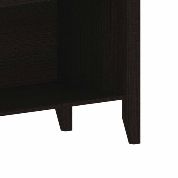 Modern Black TV Stand Open Media Cabinet