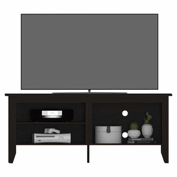 Modern Black TV Stand Open Media Cabinet