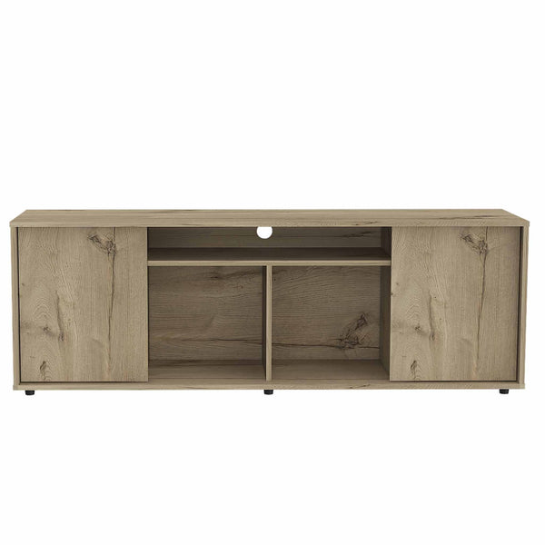 Rustic Natural TV Stand Media Center with Two Cabinets