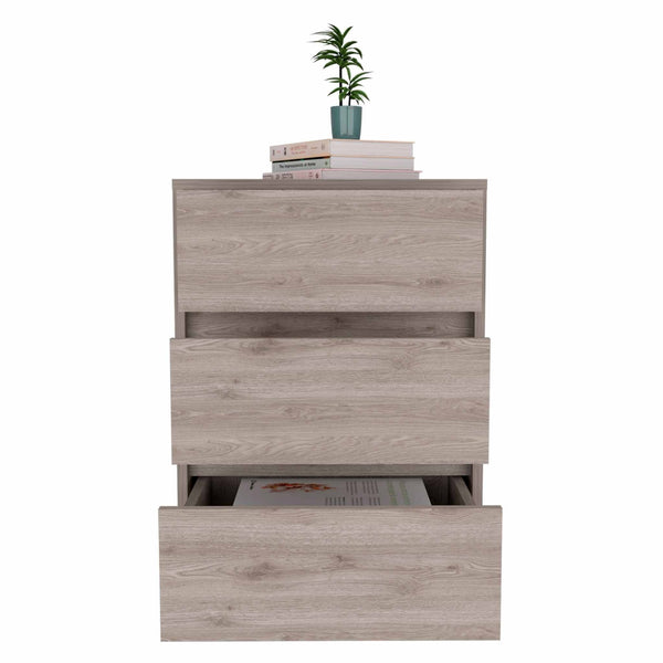 Light Gray Three Drawer Rolling Cabinet