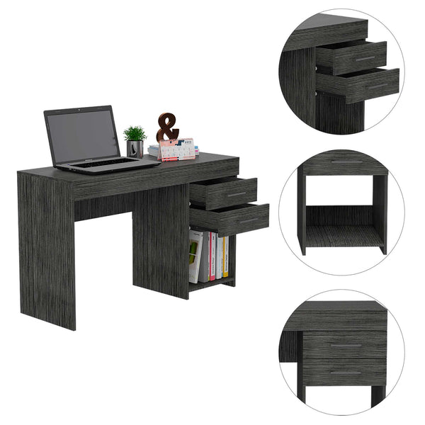 Deon Smokey Oak Two Drawer Computer Desk