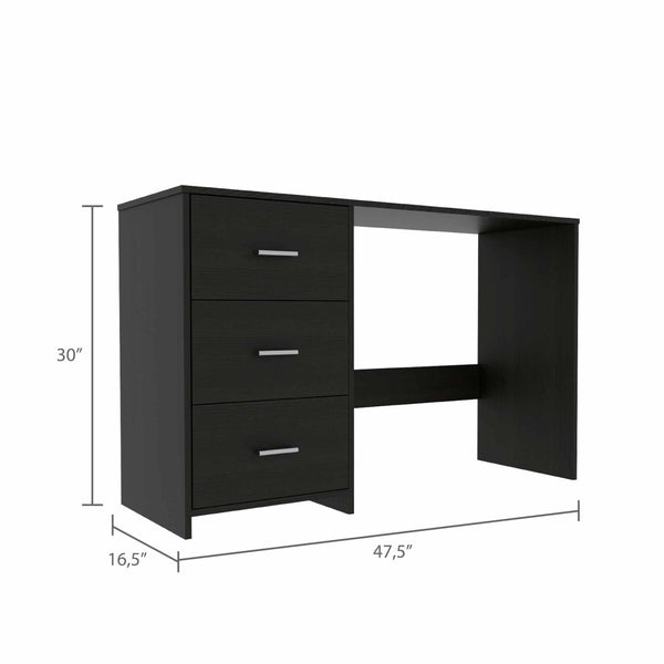 Echo Black Computer Desk with Three Drawers