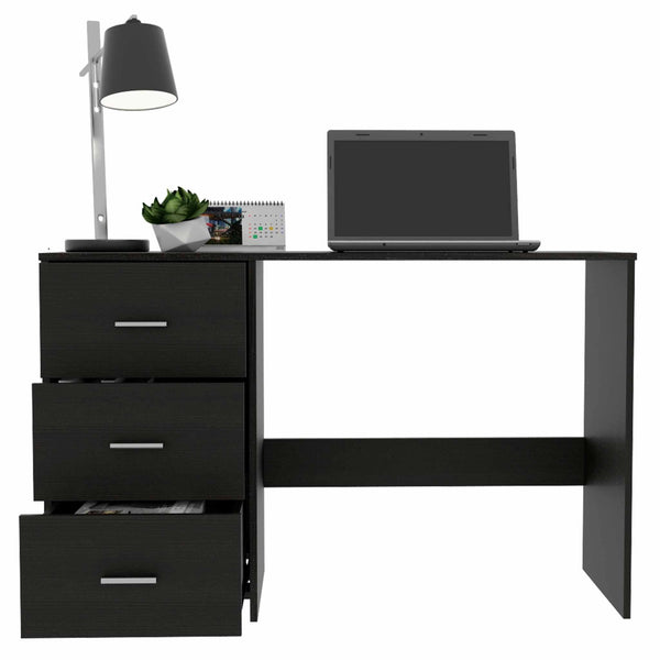 Echo Black Computer Desk with Three Drawers