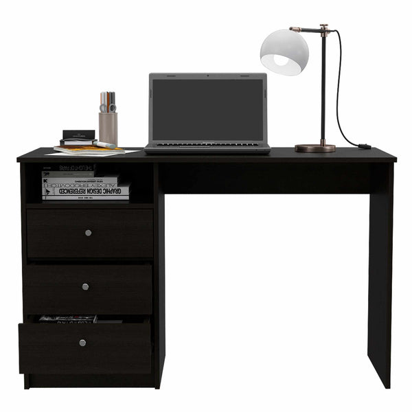 Torino Black Three Drawer Computer Desk