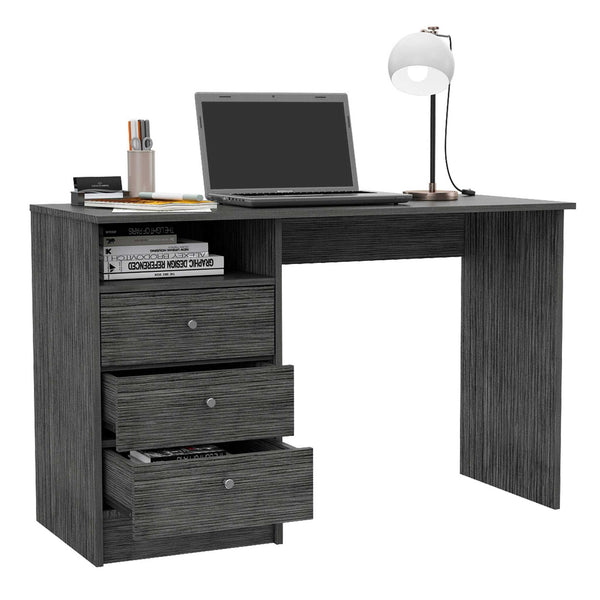 Torino Gray Oak Three Drawer Computer Desk