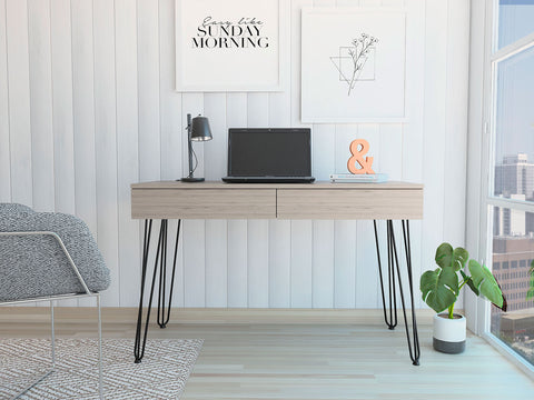 Roxy Light Gray Computer Desk with Two Drawers