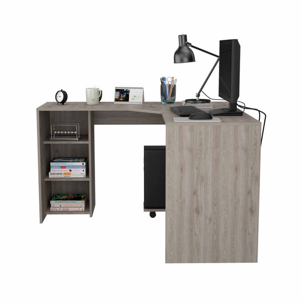 Oscar Light Gray L Shaped Computer Desk