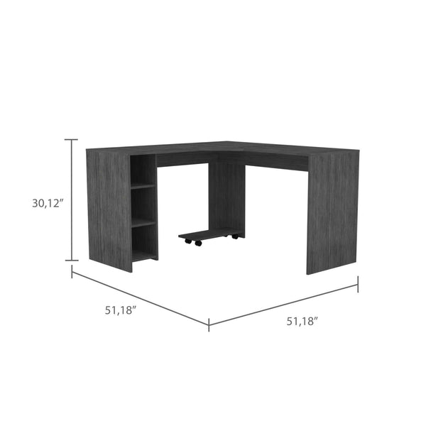 Oscar Gray Oak L Shaped Computer Desk