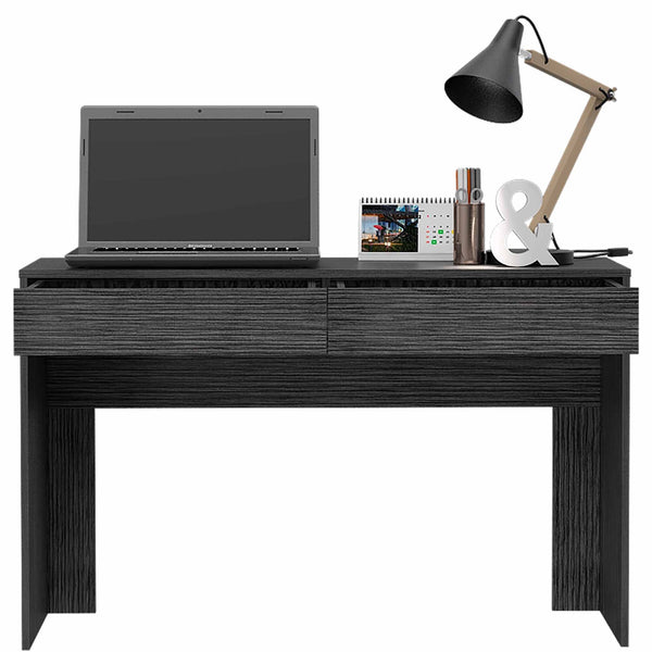 Clio Gray Oak Computer Desk with Two Drawers