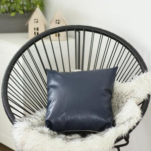 Decorative Vegan Faux Leather Throw Pillow