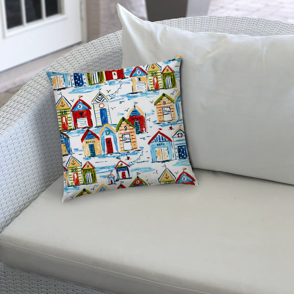 Blue Beach House Indoor Outdoor Sewn Lumbar Pillow