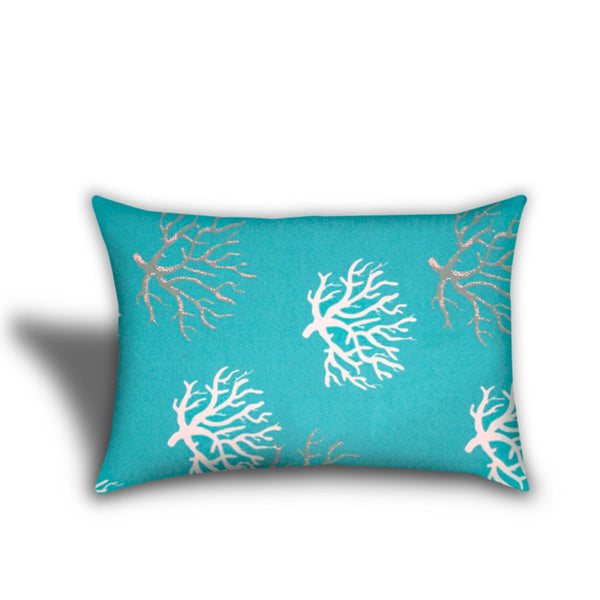 Set of 3 Aqua Reefs Indoor Outdoor Sewn Closed Pillows