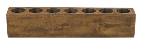 Distressed Maple Stain 7 Hole Sugar Mold Candle Holder