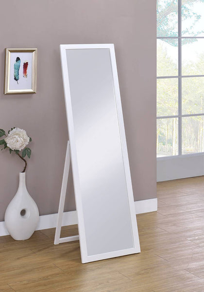 Crisp White Full Length Standing Mirror