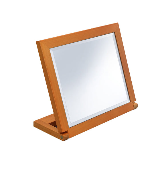 Walnut Finish Rectangle Adjustable Vanity Mirror