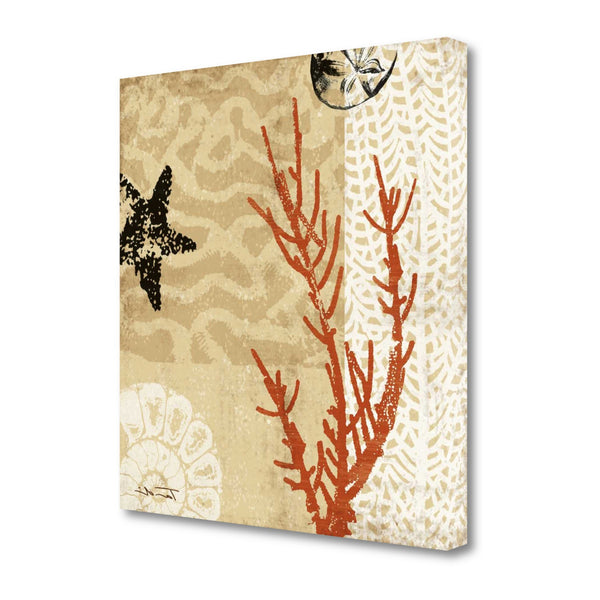 21" Underwater Coral with Starfish and Sandollar 1 Giclee Wrap Canvas Wall Art