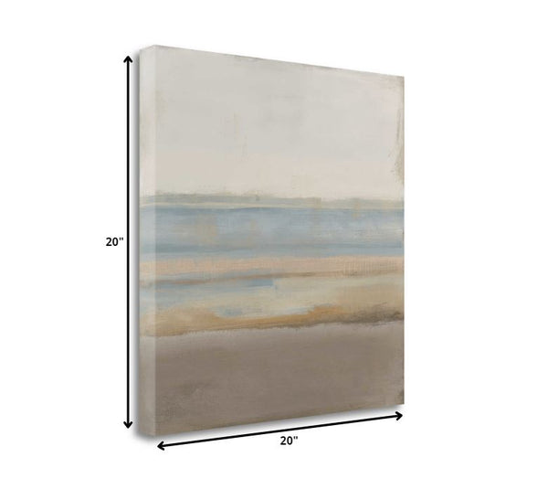 20" Soft Pastel Abstract Beach View Print on Gallery Wrap Canvas Wall Art