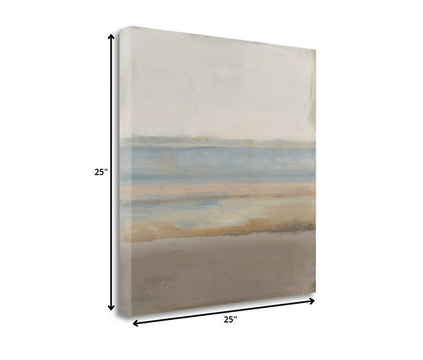 25" Soft Pastel Abstract Beach View Print on Gallery Wrap Canvas Wall Art