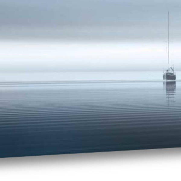 34" Boat on Calm Waters Gloomy Day Giclee Wrap Canvas Wall Art