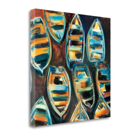 20" Brightly Painted Rowboats Gallery Wrap Canvas Wall Art