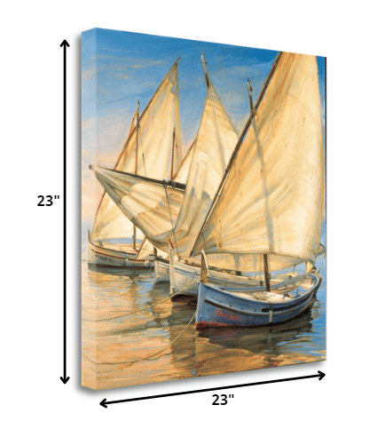 23" Series of Boats with Lateen Sails Giclee Wrap Canvas Wall Art