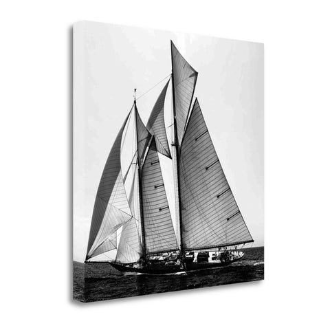 20" Sailboat in Action Giclee Wrap Canvas Wall Art