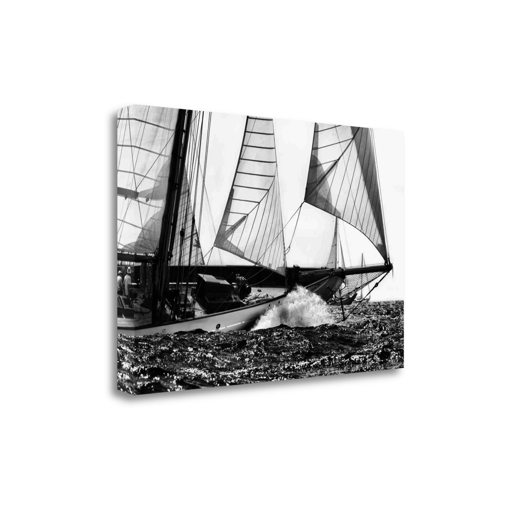 Black and White Sailing Yacht 1 Giclee Wrap Canvas Wall Art