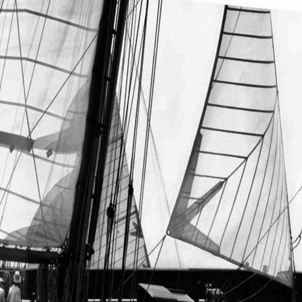 Black and White Sailing Yacht 1 Giclee Wrap Canvas Wall Art