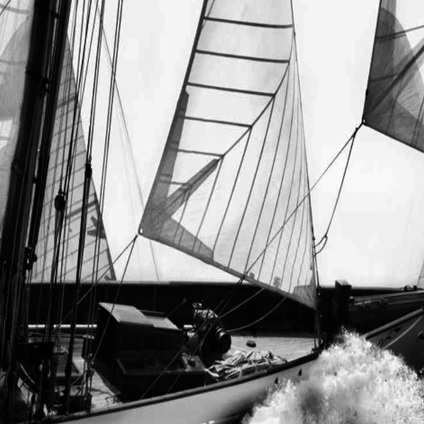 Black and White Sailing Yacht 2 Giclee Wrap Canvas Wall Art