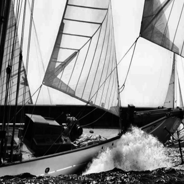 Black and White Sailing Yacht 3 Giclee Wrap Canvas Wall Art