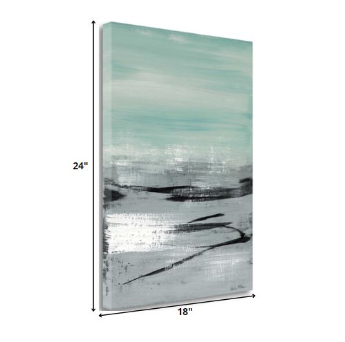 18" Abstract Beach Painting Giclee Print on Gallery Wrap Canvas Wall Art