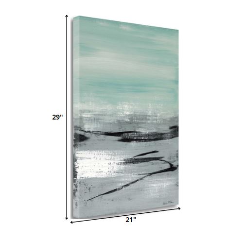 21" Abstract Beach Painting Giclee Print on Gallery Wrap Canvas Wall Art